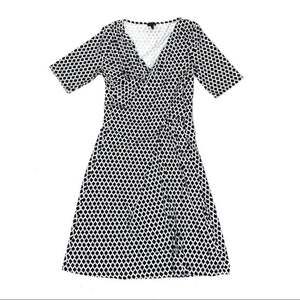 Talbots Black/White Wrap Dress | Size M